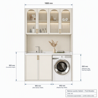 Meuble de rangement moderne et spacieux pour lave-linge, en panneaux de particules, écologique, durable, blanc, pour balcon et maison, livraison en 48h