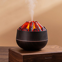 Diffuseur de charbon de bois USB électronique intelligent avec lave en bois à flamme simulée pour le bureau ou la maison pour le salon