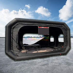 Tente gonflable pliable automatique portable pour le glamping en plein air Tente de toit Oxford avec deux chambres à coucher 1 salon Camping familial - Product Image 4