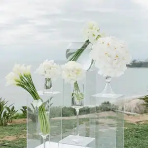 الاكريليك الزفاف طيدة عالية شفافة للزهور رف شاشة