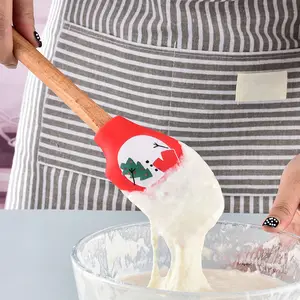 Chịu nhiệt vui thực phẩm mới lạ in linh hoạt Pastry Baking Silicone Scraper spatulas cho Baking trộn và bánh thìa