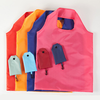 Sacs de courses pliables personnalisés avec logo couleur unie, sacs de supermarché réutilisables, sacs fourre-tout pliables en polyester