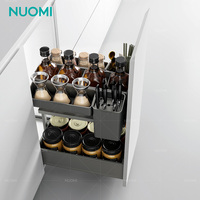 NUOMI LAMBO 400 Keranjang Bumbu Tarik Keluar Aksesoris Lemari Dapur Tempat Penyimpanan Botol Perlengkapan Furnitur Keranjang Penyimpanan