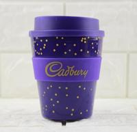 Tasses à café réutilisables, 12 pièces, en plastique noir, avec manches