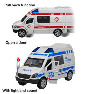 1:32 luce e musica tirare indietro pressofuso ambulanza giocattolo può aprire la doppia porta laterale HN869768 - Product Image 5