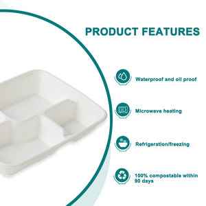 Bagazo de caña de azúcar biodegradable, caja para llevar hamburguesas, embalaje de comida rápida, sándwich, pizza, ensalada, cosmética, promoción A53, 15% de descuento - Product Image 4