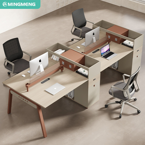 Bureau d'ordinateur moderne en panneau mélaminé pour 2/4/6 personnes, usage bureau/département de travail à domicile, design modulaire, tiroirs à dossiers résistants à l'eau - Product Image 3