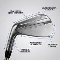 Ensemble de fers de golf pour gauchers en acier inoxydable de qualité supérieure, fers 4-PW avec manche en acier, faible MOQ, logo personnalisé, prix d'usine