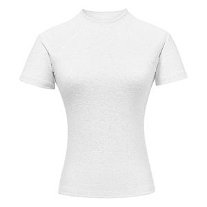 Camiseta básica de temporada 2025 para mujer, Camiseta cómoda de algodón elástico con cuello redondo raglán - Product Image 4