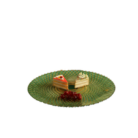 Assiette de Présentation en Verre Ananas Multicolore de 13'' avec Motif Gravé, Vaisselle en Verre Peint Électrique à Motif Végétal pour Mariage - Vente en Gros