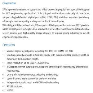 Colorlight X7 Bộ xử lý video lớn đầy đủ màu sắc <span class=keywords><strong>LED</strong></span> màn hình quảng cáo 3-màn hình hiển thị điện tử - Product Image 2