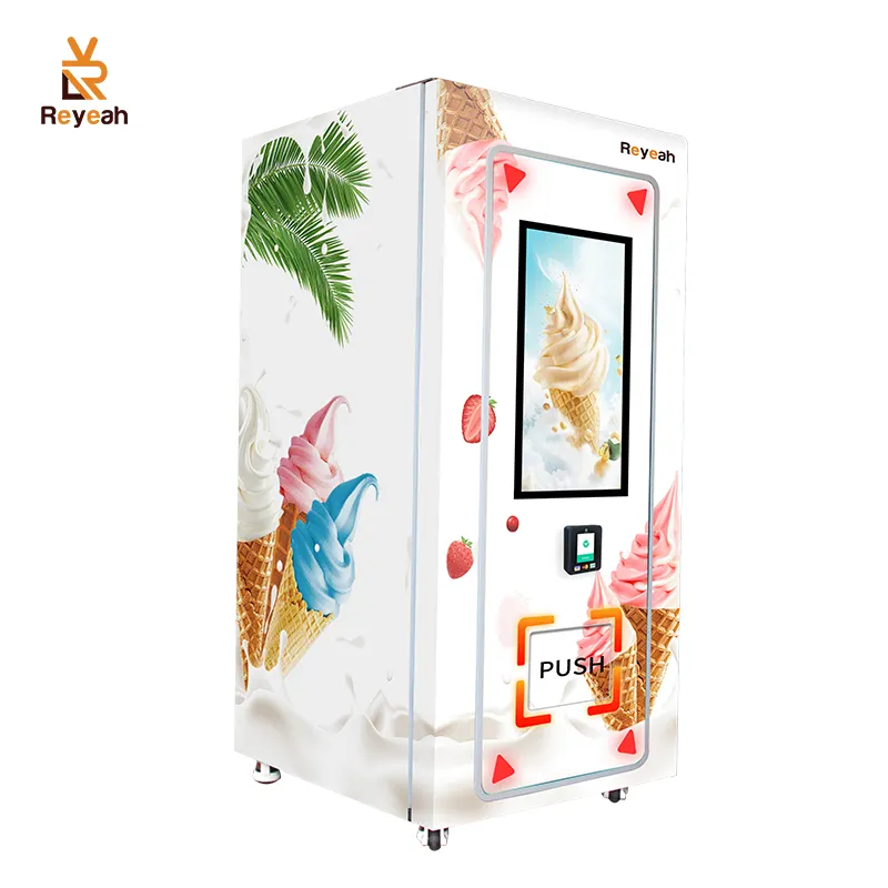 Mesin penjual es krim otomatis makanan beku mesin penjual layar sentuh besar luar ruangan