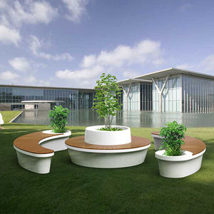 Y815 set da tavolo da banco a forma di luna mobili di lusso personalizzati di alta qualità decorazione vaso di fiori sedia da banco per arte pubblica commerciale - Product Image 2