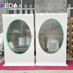 Letrero de Bienvenida LEDA para Eventos de Boda, Cascada Ovalada Redonda, Fondo Interior con Flujo de Agua para Decoración de Eventos - Product Image 1