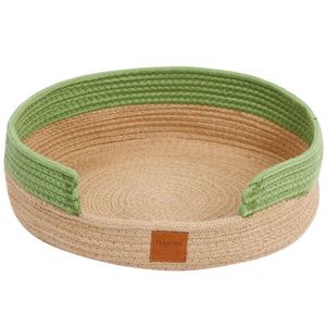 DogLemi Round Checkered Pet <b>Bed</b> Mat for <b>Cats</b> Soft Textile Modern Design All Seasons Use - Product Image 5