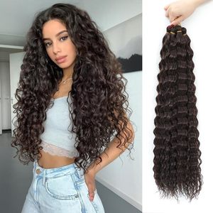 Extensiones de Cabello de 30 Pulgadas, 120g, Fibra Premium Resistente a Altas Temperaturas, Estilo Natural, Trenzas de Ganchillo con Ondas Profundas Teñidas para Mujeres y Niñas - Product Image 1