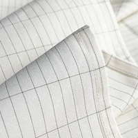 Tissu en coton métallisé à fibres d'argent conductrices, tissé à carreaux, teint en fil, satiné, 103 GSM, pour draps de mise à la terre
