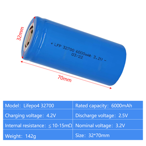 Batería 32700 LiFePO4 3,7 <span class=keywords><strong>V</strong></span> 6000mAh Alta capacidad 4000 + Ciclos Larga vida útil Célula recargable cilíndrica 40135 33140 - Product Image 2