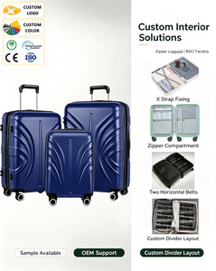 Ensemble <span class=keywords><strong>de</strong></span> bagages rigides ABS <span class=keywords><strong>3</strong></span> pièces 20/24/28 pouces, <span class=keywords><strong>valises</strong></span> à roulettes, bagages <span class=keywords><strong>de</strong></span> voyage, OEM ODM personnalisés, usine certifiée BSCI ISO - Product Image 3
