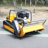 Tondeuse autoportée télécommandée pour jardin et ferme, 9 CV, à essence, à chenilles, avec fonctions de coupe et de paillage, à braquage zéro
