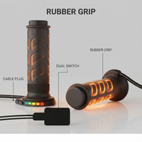 Poignées chauffantes pour VTT en plastique, prêtes à l'emploi, avec lumière LED à 5 niveaux, personnalisables pour la conduite par temps froid