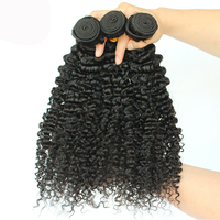 Mèches mongoles naturelles crépues et bouclées pour femmes noires 3B3C, Afro, trame de cheveux, 100g, noir naturel