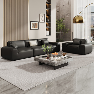 Ensemble de canapés de réception en cuir moderne de luxe, mobilier commercial pour bureau, chambre et hôpital, idéal pour coin salon - Product Image 2