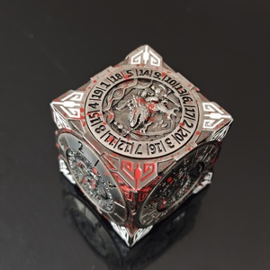 ชุดของเล่น Dungeons จากโลหะหลายด้านเป็นมิตรกับสิ่งแวดล้อมทันสมัย6-ผู้เล่นมังกรสลักลายบนโต๊ะชุดเกมกำหนดโลโก้ได้เองสี่เหลี่ยมลูกเต๋าหมุนทองแดง - Product Image 5