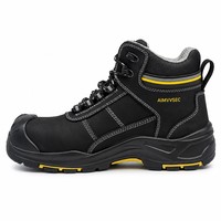 Chaussures de sécurité imperméables AIMVVSEC avec embout en acier, antistatiques, antidérapantes, en cuir nubuck, pour travaux de construction et chimie
