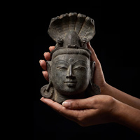 Shiva-Lingam mit Nandi & Schlangenfigur |   Replik eines heiligen Hinduartefakts aus dem 13. bis 15. Jahrhundert