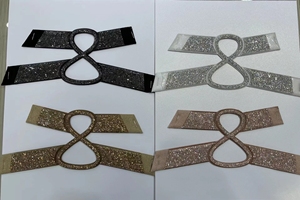 Décoration en verre en gros, sandales en strass, matériau supérieur de pantoufles, chaussures semi-finies en strass de cristal - Product Image 3
