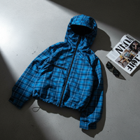 Veste coupe-vent réversible à double carreaux latéraux imperméable de haute qualité, fabriquée sur mesure pour hommes