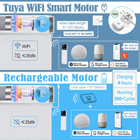 Persianas Enrollables Motorizadas Horizontales Eléctricas con WiFi, Compatibles con Google y Tuya, Control Remoto, Doble Capa de Poliéster Impermeable, Gran Oferta