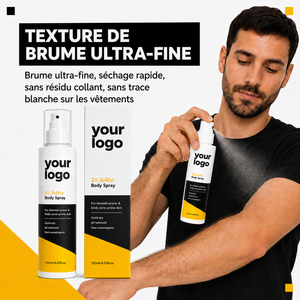 Spray Corporal Ligero de Fórmula Personalizada de Marca Privada, Control de Grasa, Cuidado de Imperfecciones, Fórmula con Azufre para Piel Sensible, Spray Corporal con 3% de Azufre - Product Image 5