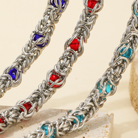 Chaînes en acier inoxydable imperméables, épaisses, avec perles de cristal à l'intérieur, style « keel dragon snake bone », pour la fabrication de bijoux et accessoires.