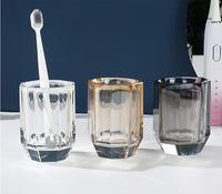 En gros, Ensembles d'organisateurs de vanité transparents, gris champagne, en cristal, pour salle de bain et cuisine, avec distributeur de savon à pompe, bouteilles, gobelets et plateau, design tendance