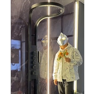 Pomme de douche cascade en métal gunmetal, pomme de douche de massage pour salle de bain, eau chaude et froide, ensemble de pomme de douche Fleurs <span class=keywords><strong>Renverse</strong></span> <span class=keywords><strong>La</strong></span> Ducha - Product Image 2