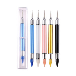 Dual Ended Wax Pen Blue Pink White Nail Dotting Tool Rhinestone Crystal <b>Stud</b> Picker Manicure Salon Nail Art Tools for Nails - Product Image 6