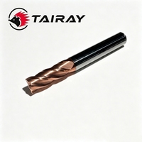 TAIRAY Fraise à queue plate en carbure monobloc 2/3/4 dents, revêtement bronze, pour usinage CNC, 1-25mm, en acier au tungstène, outil de fraisage pour machine