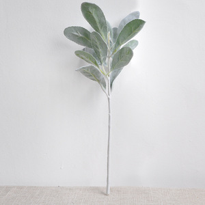 Planta artificial de hoja de oreja de conejo, planta verde de simulación para decoración del hogar, arreglo floral para sala de estar, hoja de limón peluda de simulación - Product Image 6