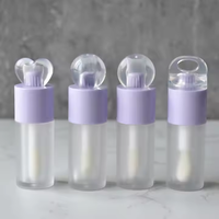 Tube à lèvres vide transparent en ABS avec capuchon à vis, grand applicateur en forme de cœur, personnalisable, impression numérique, accessoire, conteneur à chaîne