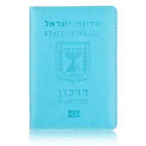 Israel estojo para passaporte, cobertura de passaporte personalizada em couro pu