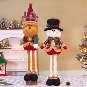 DAMAI Nuevas Decoraciones Navideñas Telescópicas, Adornos Navideños a Cuadros, Muñecos de Reno de Patas Largas, Muñecos de Nieve, Decoraciones Navideñas - Product Image 4