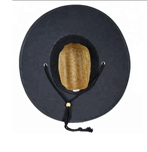 Logotipo personalizado mujer hombre ala ancha salvavidas Rush paja playa sombrero para el sol para surfear - Product Image 2