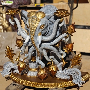 YOUFINE Statua in Bronzo di Ganesha, <span class=keywords><strong>Divinità</strong></span> Indù, Scultura Religiosa in Vendita - Product Image 4
