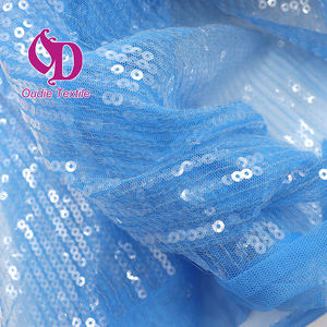 Maille brodée translucide en tissu à paillettes <span class=keywords><strong>bleu</strong></span> royal 100% polyester pour gilet et costume pour garçons - Product Image 2