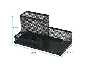 ที่ใส่ปากกาโลหะทรงสี่เหลี่ยม ที่จัดระเบียบโต๊ะทำงาน <span class=keywords><strong>3</strong></span> <span class=keywords><strong>ช่อง</strong></span> ที่ใส่กระดาษโน้ตสำหรับสำนักงาน โรงเรียน บ้าน และสำนักงาน - Product Image 5