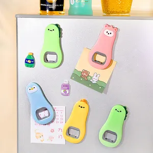 Factory wholesale cheap cute cartoon creative custom silicone beer bottle opener fridge magnet customized