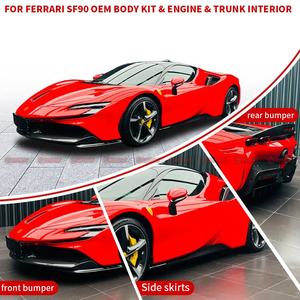 Kit de Carrocería de Fibra de Carbono Seca de Alta Calidad, Estilo OEM, para Ferrari SF90, Incluye Alerón Delantero, Trasero e Interior - Product Image 4