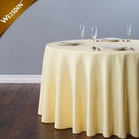 Nappe ronde de luxe 132 cm en polyester blanc pour mariage, nappe ronde premium 120 pouces pour restaurant, 100 % polyester uni